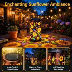 Lanterne Solaire Tournesol Extérieur,Lanterne Solaire Exterieur,Lanternes Solaires Exterieur,Lanterne Solaire Pour Jardin Pour J