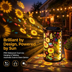 Lanterne Solaire Tournesol Extérieur,Lanterne Solaire Exterieur,Lanternes Solaires Exterieur,Lanterne Solaire Pour Jardin Pour J