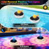 Lumière Piscine Flottante Solaire, 2 Pièce Lampes Solaires Flottantes pour Piscine avec Télécommande, 9 Couleurs et 3 Modes RGB,