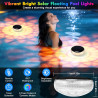 Lumière Piscine Flottante Solaire, 2 Pièce Lampes Solaires Flottantes pour Piscine avec Télécommande, 9 Couleurs et 3 Modes RGB,