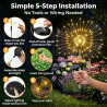 Joycome Lampe Solaire Exterieur 1 Pièces 120 LED Feux d'artifice Solaires, 8 Modes Lumière Solaires Extérieure IP65 Étanche pour
