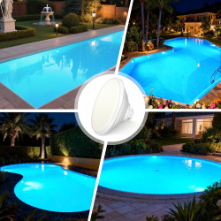 Projecteur Piscine LED PAR56, 30W Lampe Piscine PAR56 3000lm Non Dimmable, IP68 Étanche Remplie Résine Ampoule Spot pour Piscine