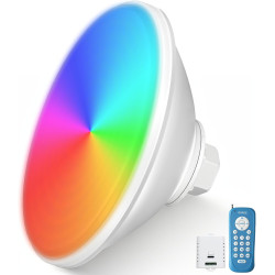 Projecteur Piscine LED PAR56, 30W RGB Lampe Piscine Dimmable Couleur 1200lm, Minuteur 2/4/6H, Ampoule Piscines avec Télécommande