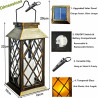 Cozymeow Lanterne Solaire Exterieur 2 PièCes Verre Trempé Lanterne Exterieur Jardin Lueur des Bougies, éTanche Lampe Solaire pou