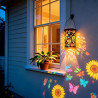 ZVD Lanterne Solaire Exterieur, Lampe Solaire Exterieur Decorative Tournesol, IP65 Étanche, Lampe Solaire Rétro LED en Métal Pou