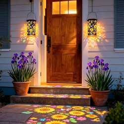 ZVD Lanterne Solaire Exterieur, Lampe Solaire Exterieur Decorative Tournesol, IP65 Étanche, Lampe Solaire Rétro LED en Métal Pou