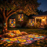ZVD Lanterne Solaire Exterieur, Lampe Solaire Exterieur Decorative Tournesol, IP65 Étanche, Lampe Solaire Rétro LED en Métal Pou