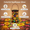 ZVD Lanterne Solaire Exterieur, Lampe Solaire Exterieur Decorative Tournesol, IP65 Étanche, Lampe Solaire Rétro LED en Métal Pou