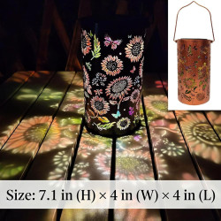 ZVD Lanterne Solaire Exterieur, Lampe Solaire Exterieur Decorative Tournesol, IP65 Étanche, Lampe Solaire Rétro LED en Métal Pou