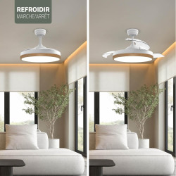 Varin® Ventilateur Plafond avec Lumiere Intelligent, Tuya Wi-Fi, Ø 50 cm, Plafonnier Ventilateur avec 4 Douilles E27 (Sans Ampou