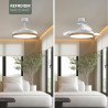 Varin® Ventilateur Plafond avec Lumiere Intelligent, Tuya Wi-Fi, Ø 50 cm, Plafonnier Ventilateur avec 4 Douilles E27 (Sans Ampou