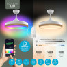 Varin® Ventilateur Plafond avec Lumiere Intelligent, Tuya Wi-Fi, Ø 50 cm, Plafonnier Ventilateur avec 4 Douilles E27 (Sans Ampou