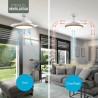 Varin® Ventilateur Plafond avec Lumiere Intelligent, Tuya Wi-Fi, Ø 50 cm, Plafonnier Ventilateur avec 4 Douilles E27 (Sans Ampou