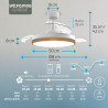 Varin® Ventilateur Plafond avec Lumiere Intelligent, Tuya Wi-Fi, Ø 50 cm, Plafonnier Ventilateur avec 4 Douilles E27 (Sans Ampou