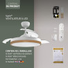 Varin® Ventilateur Plafond avec Lumiere Intelligent, Tuya Wi-Fi, Ø 50 cm, Plafonnier Ventilateur avec 4 Douilles E27 (Sans Ampou