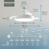 Varin® Ventilateur Plafond avec Lumiere Intelligent, Plafonnier Ventilateur Silencieux pour Chambre, Tuya Wi-Fi, LED 30W RGBW, Ø