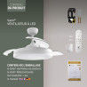 Varin® Ventilateur Plafond avec Lumiere Intelligent, Plafonnier Ventilateur Silencieux pour Chambre, Tuya Wi-Fi, LED 30W RGBW, Ø