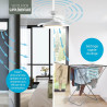 Varin® Ventilateur Plafond avec Lumiere Intelligent, Tuya Wi-Fi, Ø 50 cm, Plafonnier Ventilateur avec 4 Douilles E27 (Sans Ampou