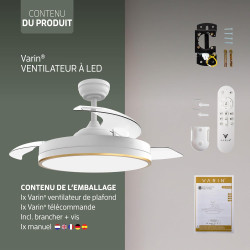 Varin® Ventilateur Plafond avec Lumiere Intelligent, Tuya Wi-Fi, Ø 50 cm, Plafonnier Ventilateur avec 4 Douilles E27 (Sans Ampou