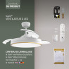 Varin® Ventilateur Plafond avec Lumiere Intelligent, Tuya Wi-Fi, Ø 50 cm, Plafonnier Ventilateur avec 4 Douilles E27 (Sans Ampou