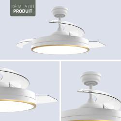 Varin® Ventilateur Plafond avec Lumiere Intelligent, Tuya Wi-Fi, Ø 50 cm, Plafonnier Ventilateur avec 4 Douilles E27 (Sans Ampou