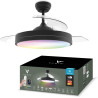 Varin® Ventilateur Plafond avec Lumiere Intelligent, Plafonnier Ventilateur Silencieux pour Chambre, Tuya Wi-Fi, LED 30W RGBW, Ø