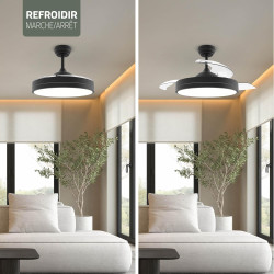 Varin® Ventilateur Plafond avec Lumiere Intelligent, Plafonnier Ventilateur Silencieux pour Chambre, Tuya Wi-Fi, LED 30W RGBW, Ø