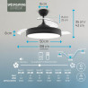 Varin® Ventilateur Plafond avec Lumiere Intelligent, Plafonnier Ventilateur Silencieux pour Chambre, Tuya Wi-Fi, LED 30W RGBW, Ø