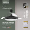 Varin® Ventilateur Plafond avec Lumiere Intelligent, Plafonnier Ventilateur Silencieux pour Chambre, Tuya Wi-Fi, LED 30W RGBW, Ø