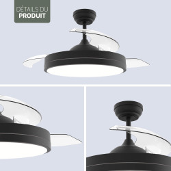 Varin® Ventilateur Plafond avec Lumiere Intelligent, Plafonnier Ventilateur Silencieux pour Chambre, Tuya Wi-Fi, LED 30W RGBW, Ø
