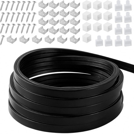 Profil LED en Silicone Flexible,Profilé LED 8m,Profilé LED en Silicone Etanche,Encastré LED pour Panneau Acoustique,Rail LEDs po