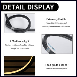 Profil LED en Silicone Flexible,Profilé LED 8m,Profilé LED en Silicone Etanche,Encastré LED pour Panneau Acoustique,Rail LEDs po