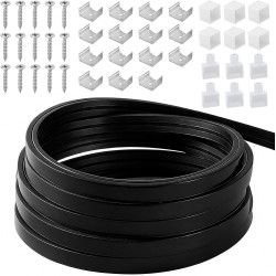 Profil LED en Silicone Flexible,Profilé LED 5m,Profilé LED en Silicone Etanche,Encastré LED pour Panneau Acoustique,Rail LEDs po