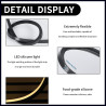 Profil LED en Silicone Flexible,Profilé LED 5m,Profilé LED en Silicone Etanche,Encastré LED pour Panneau Acoustique,Rail LEDs po