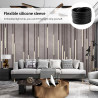 Profil LED en Silicone Flexible,Profilé LED 5m,Profilé LED en Silicone Etanche,Encastré LED pour Panneau Acoustique,Rail LEDs po