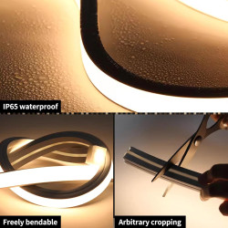 Profil LED en Silicone Flexible,Profilé LED 5m,Profilé LED en Silicone Etanche,Encastré LED pour Panneau Acoustique,Rail LEDs po