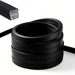 Profil LED en Silicone Flexible,Profilé LED 5m,Profilé LED en Silicone Etanche,Encastré LED pour Panneau Acoustique,Rail LEDs po