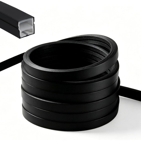 Profil LED en Silicone Flexible,Profilé LED 5m,Profilé LED en Silicone Etanche,Encastré LED pour Panneau Acoustique,Rail LEDs po