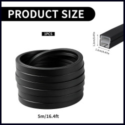 Profil LED en Silicone Flexible,Profilé LED 5m,Profilé LED en Silicone Etanche,Encastré LED pour Panneau Acoustique,Rail LEDs po