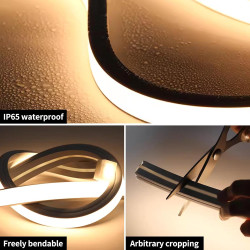 Profil LED en Silicone Flexible,Profilé LED 5m,Profilé LED en Silicone Etanche,Encastré LED pour Panneau Acoustique,Rail LEDs po
