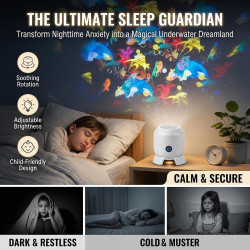 Projecteur LED dynamique rotatif, veilleuse rotative avec socle, rotation à 360 °, océan et flocon de neige, lampe de projection