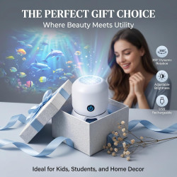 Projecteur LED dynamique rotatif, veilleuse rotative avec socle, rotation à 360 °, océan et flocon de neige, lampe de projection