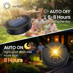 Lot de 6 embouts de rechange pour lampes solaires blanc chaud 5, 6 cm (2, 2 pouces) avec interrupteur marche/arrêt facile pour l