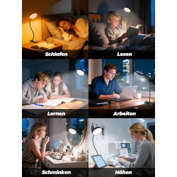 Lampe de lecture pour lit, 10 couleurs + 10 niveaux de luminosité, 500 lm, lampe à pince claire, veilleuse pour enfants, adaptat