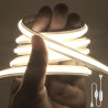 Dimmable Lumière au néon LED COB, Bande LED IP65 Etanche Bande Lumineuse 220V Super Lumineux 240 LEDS/M Autocollant Flex Bande l