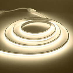 Dimmable Lumière au néon LED COB, Bande LED IP65 Etanche Bande Lumineuse 220V Super Lumineux 240 LEDS/M Autocollant Flex Bande l