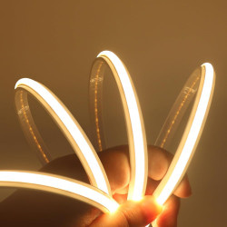 Dimmable Lumière au néon LED COB, Bande LED IP65 Etanche Bande Lumineuse 220V Super Lumineux 240 LEDS/M Autocollant Flex Bande l