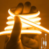 Dimmable Lumière au néon LED COB, Bande LED IP65 Etanche Bande Lumineuse 220V Super Lumineux 240 LEDS/M Autocollant Flex Bande l
