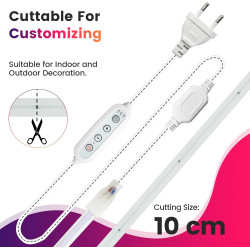 Dimmable Lumière au néon LED COB, Bande LED IP65 Etanche Bande Lumineuse 220V Super Lumineux 240 LEDS/M Autocollant Flex Bande l