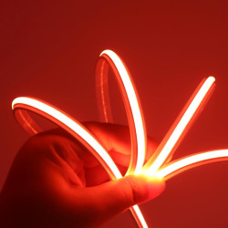 Dimmable Lumière au néon LED COB, Bande LED IP65 Etanche Bande Lumineuse 220V Super Lumineux 240 LEDS/M Autocollant Flex Bande l